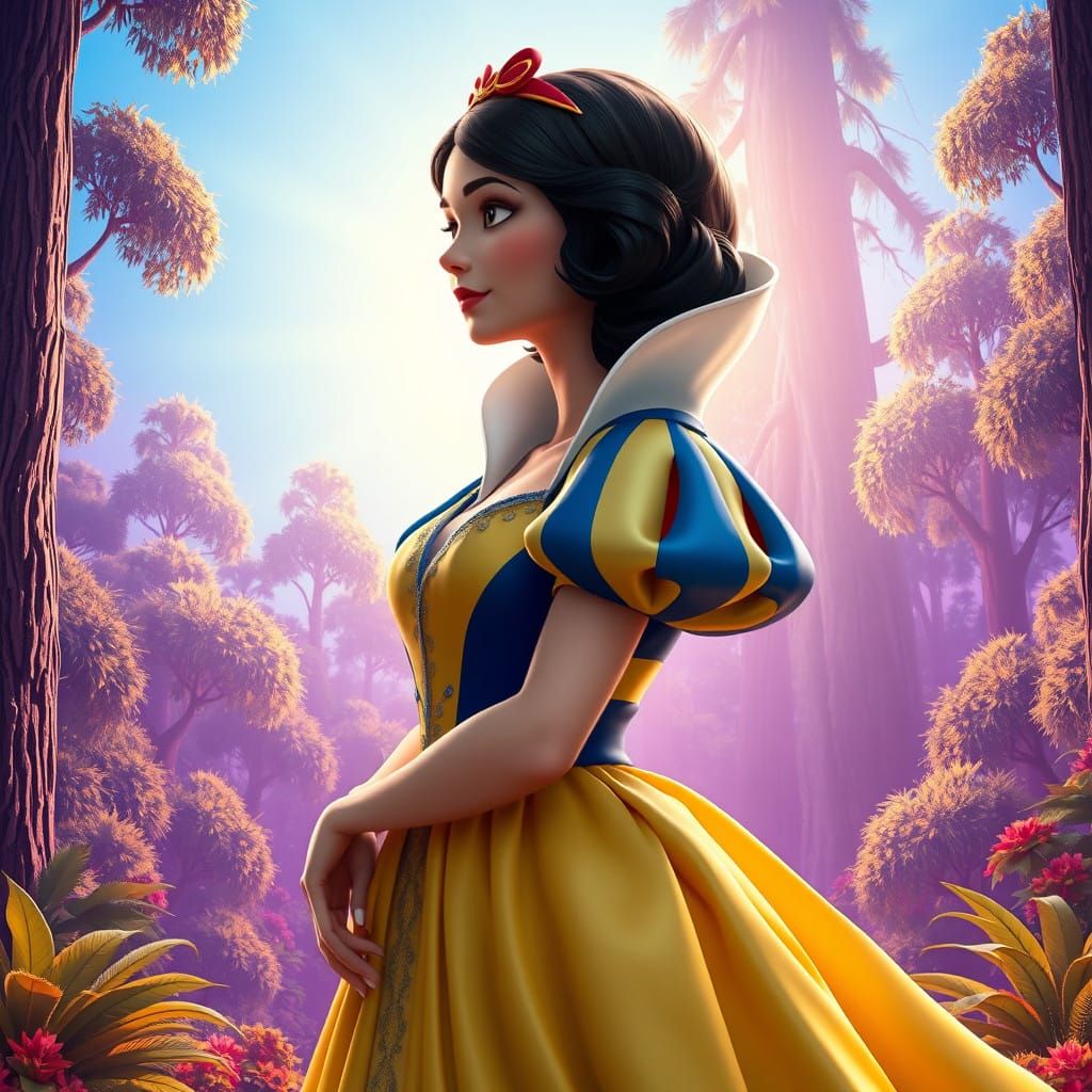 Surreal Snow White in Vibrant, Victorian-Inspired Wonderland