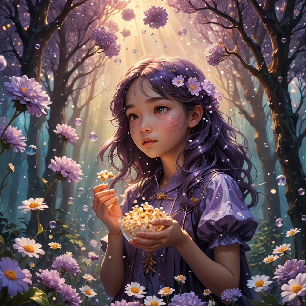Fantasy Flower with Bubbles and Popcorn