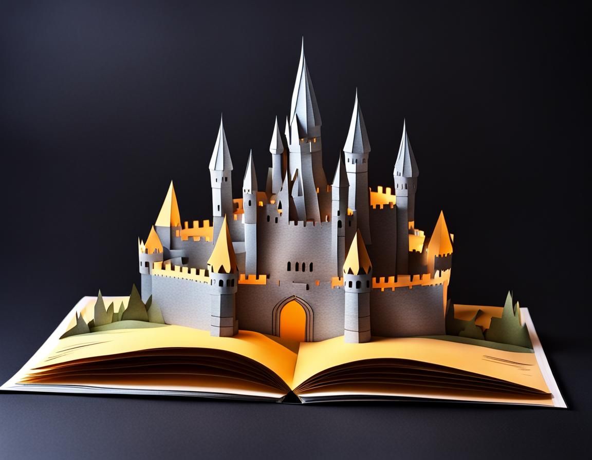 Fantasy Medieval Castle in Elaborate Pop-Up Book