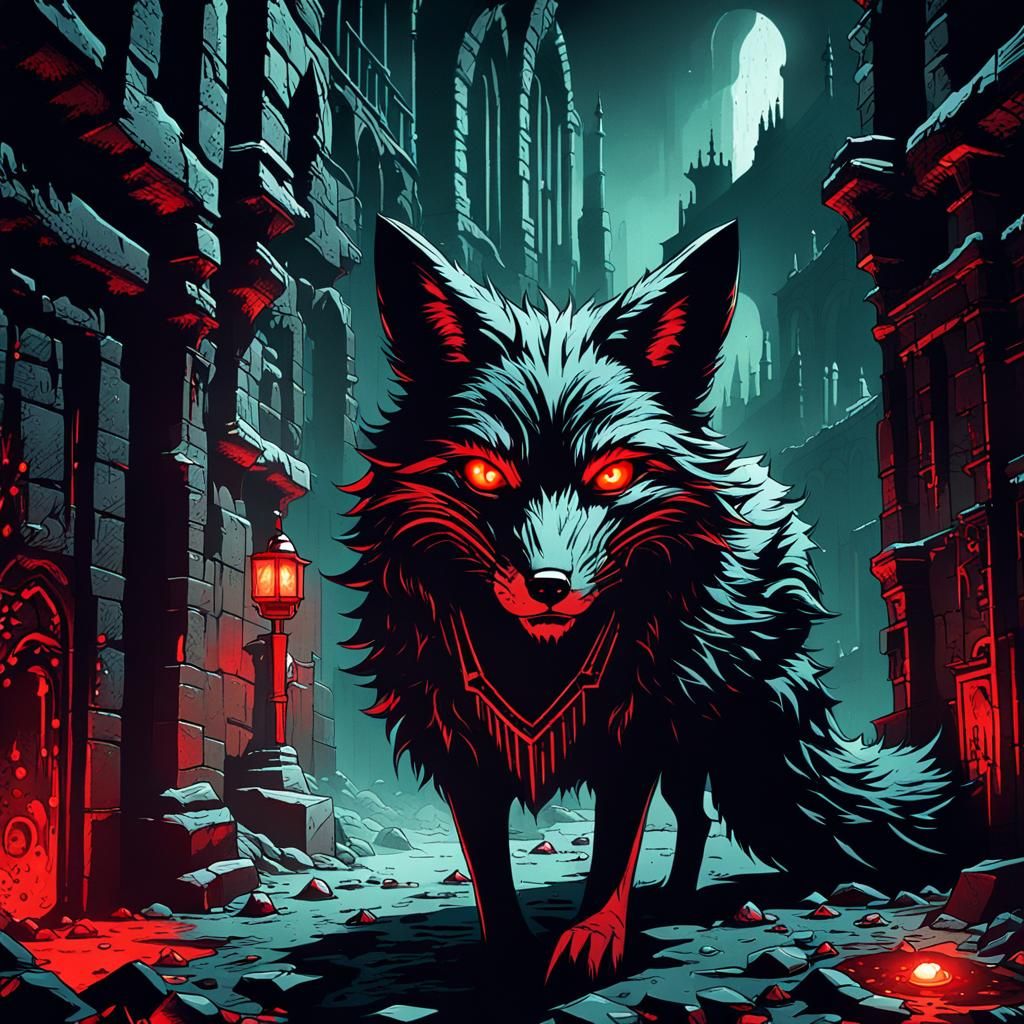 Stealthy Fox Navigates Gothic City Sewers