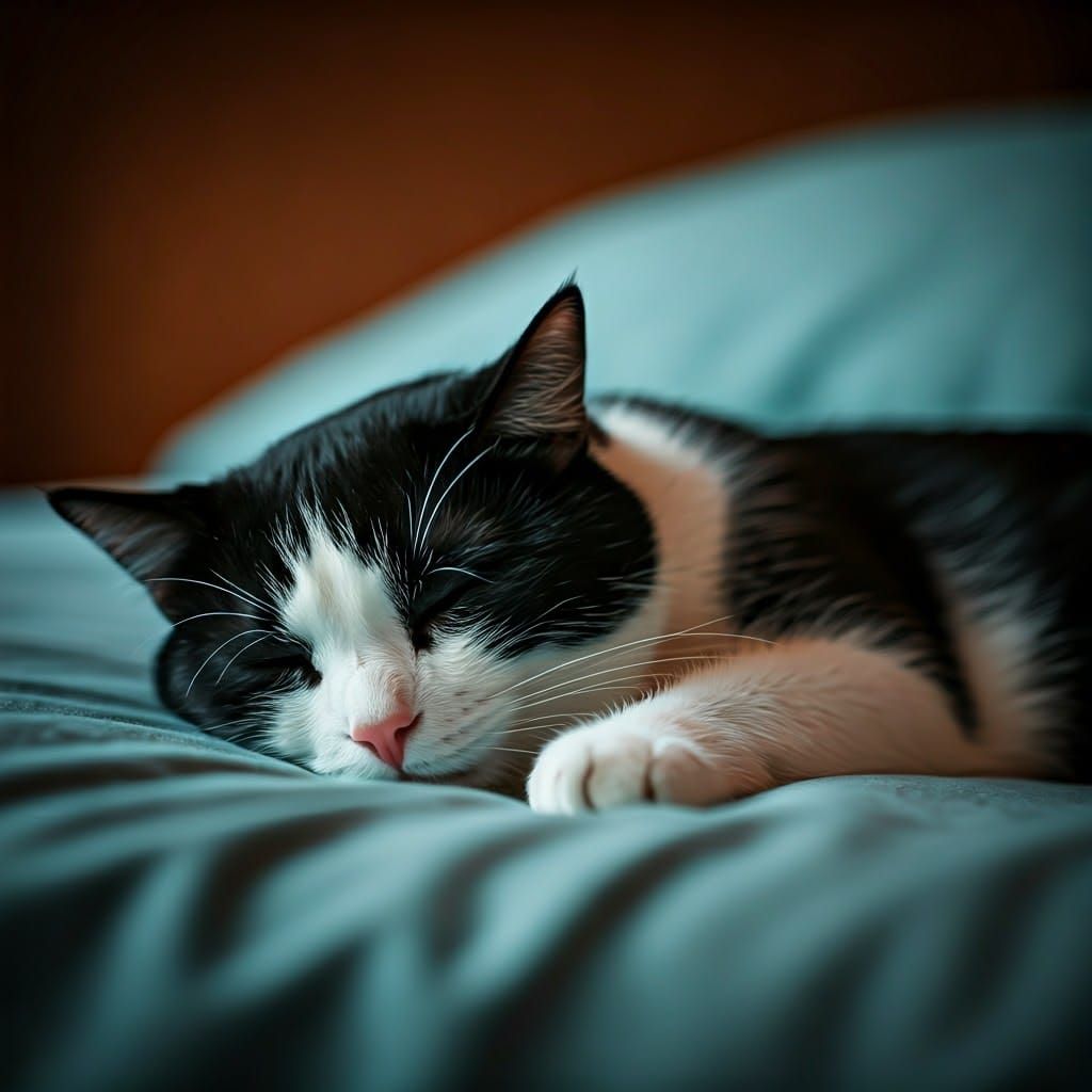 Regal Cat Revered in Origami Papercraft Style