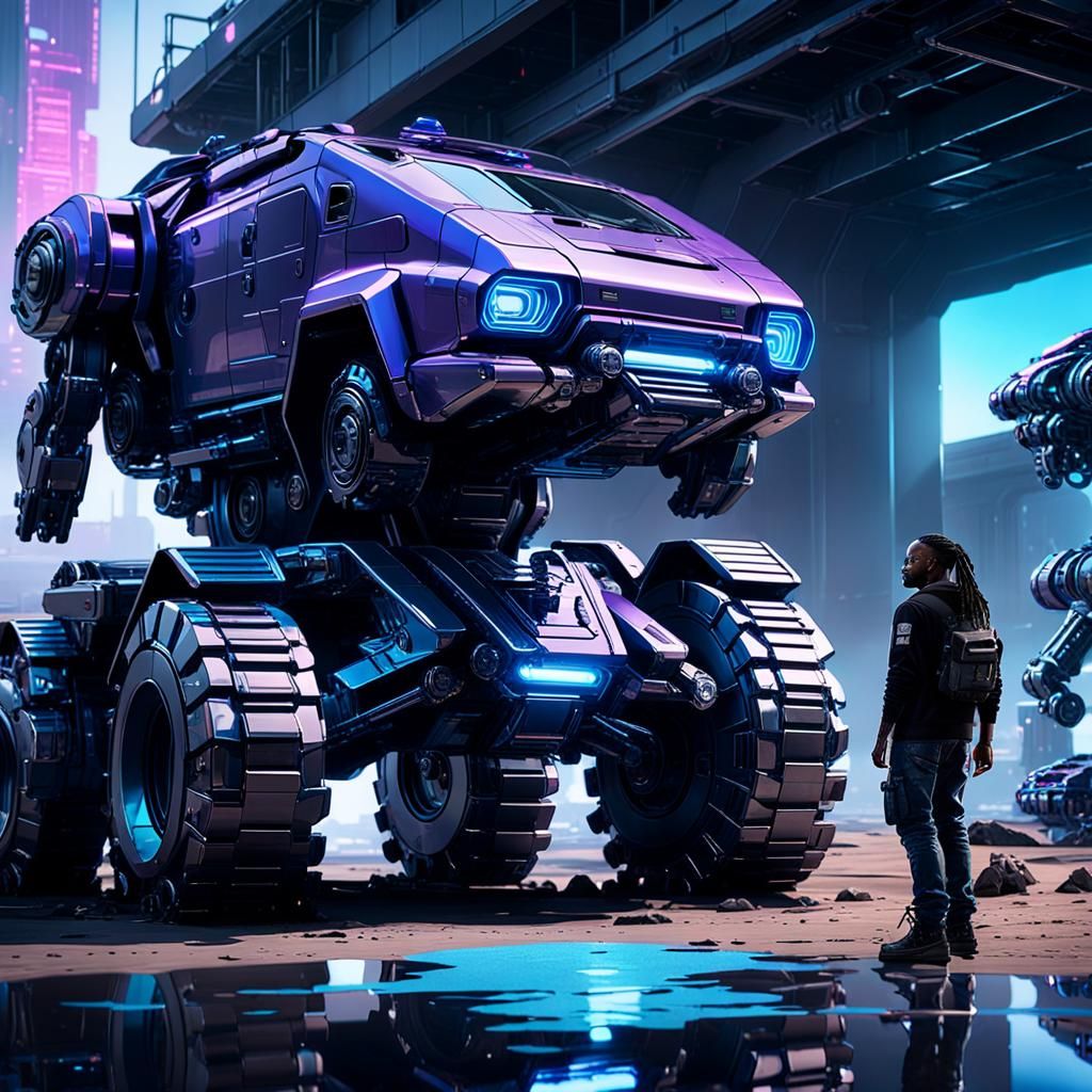 Ty Dolla Sign and Mech in Sci-Fi Concept Art