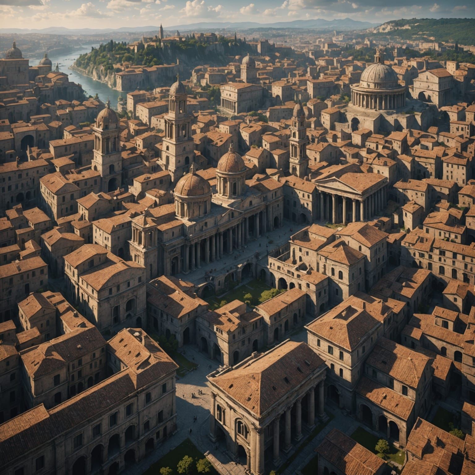 Fantastical City in the Roman Empire Style
