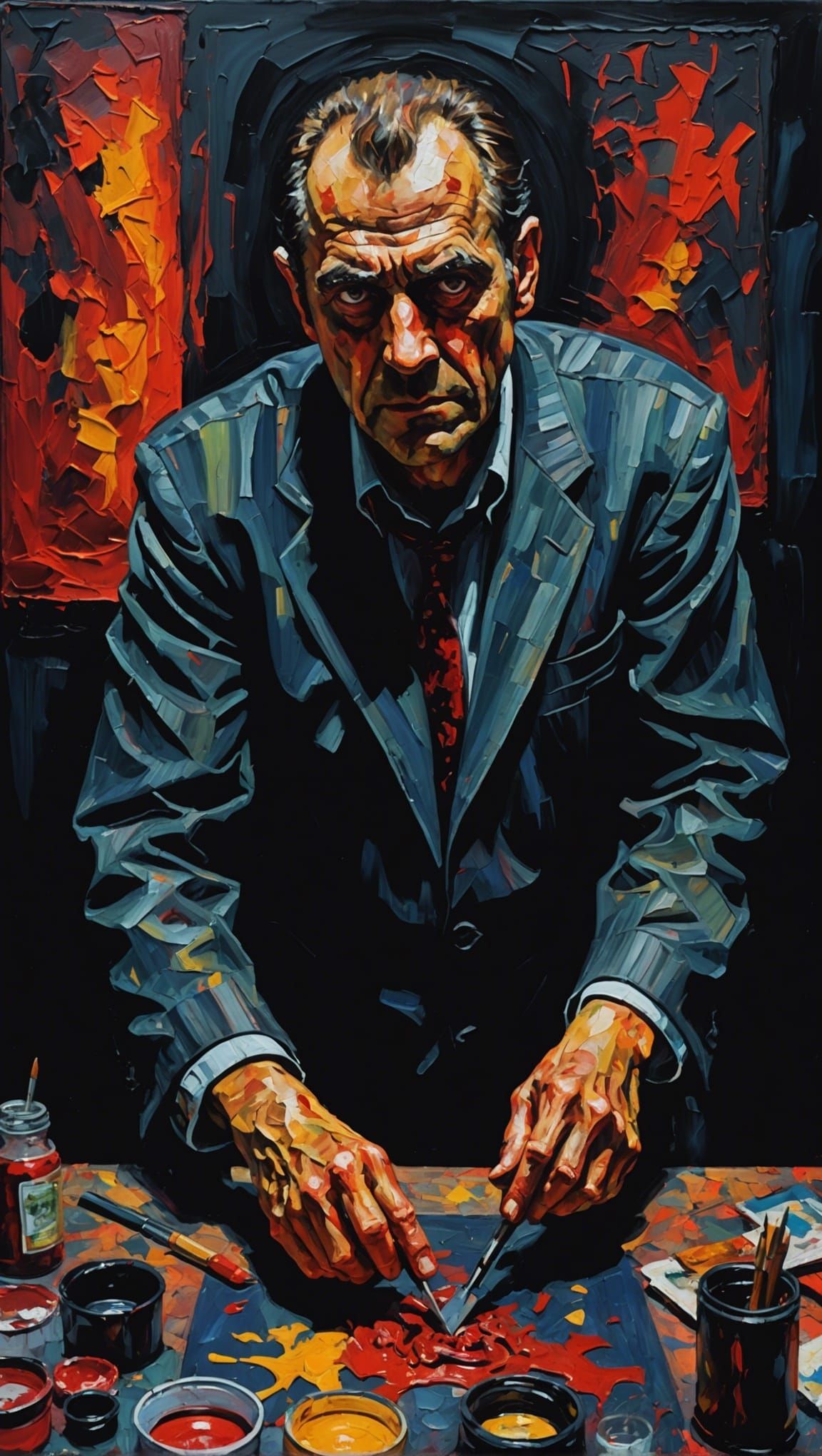 Demonic Film Editor Creates Bloody Neo-Impressionist Paintin...