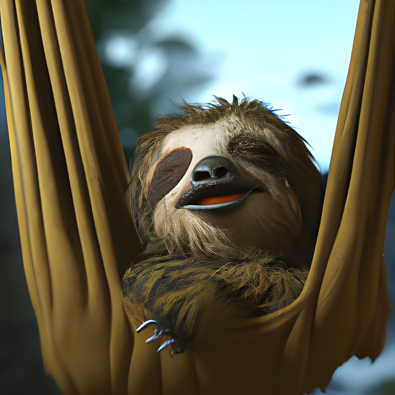 Sleepy, yawning, cute Sloth