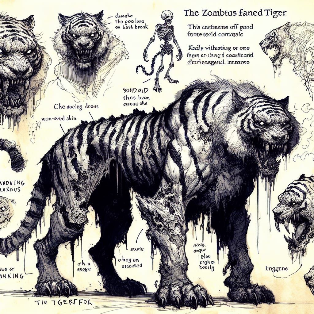 Zombie Tiger: A Dark Fantasy Character Design