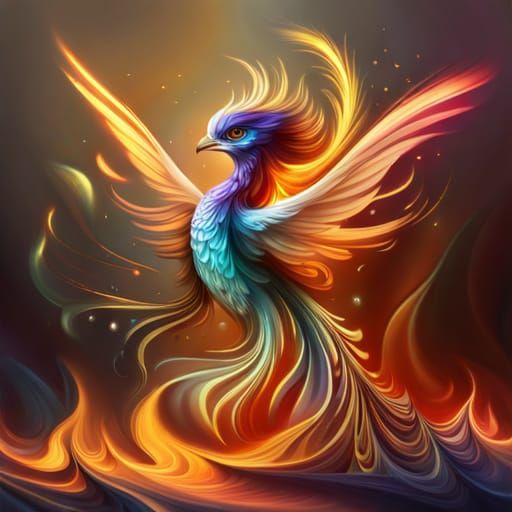 Floral Phoenix Bird Digital Painting in 8K