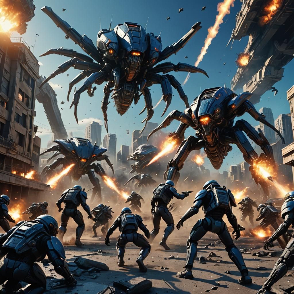 Starship Troopers Battle Alien Bugs: Digital Matte Painting