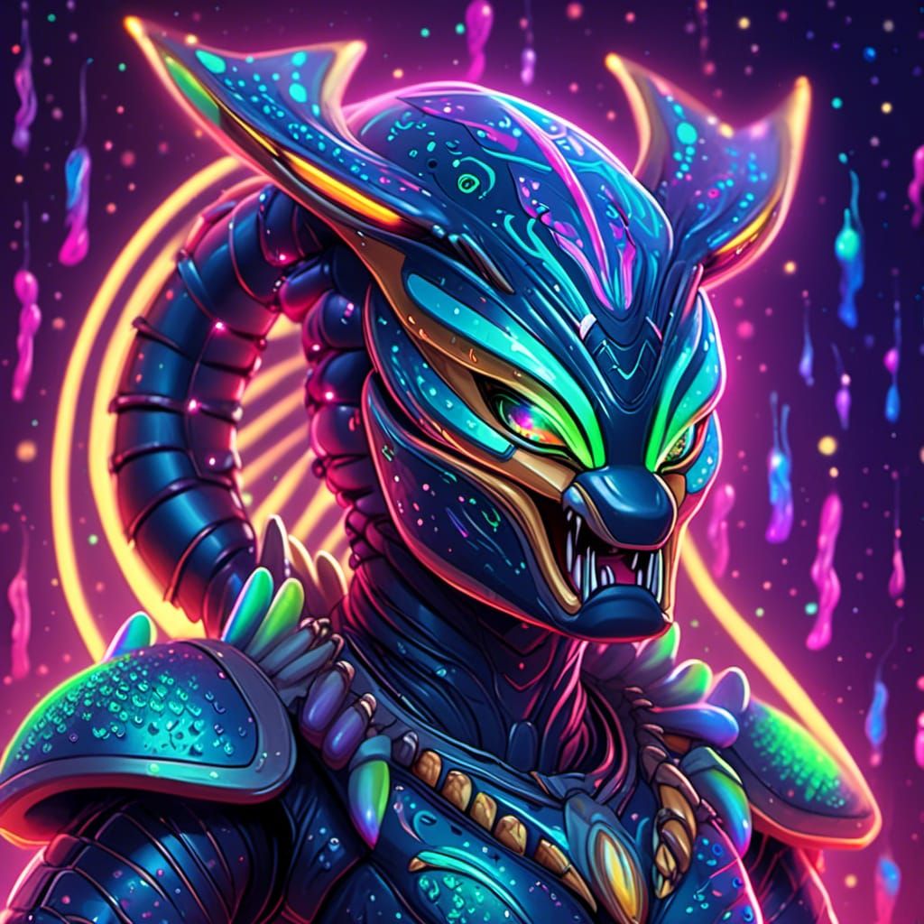 Holographic Kangaroo Dances in Bioluminescent Digital Painti...