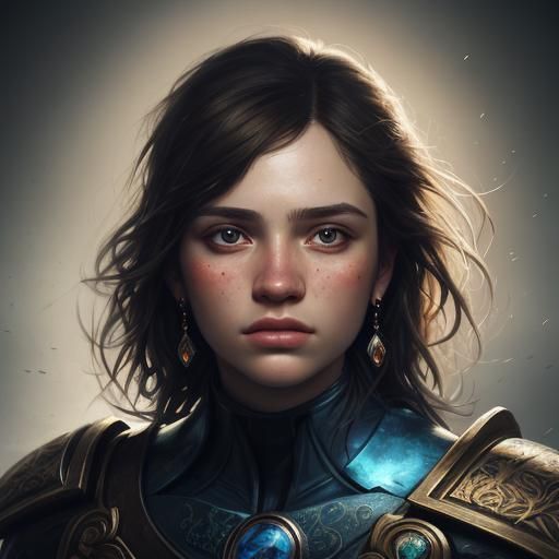 Hyperrealistic Portrait of Daniela Knebel in Splash Art Styl...