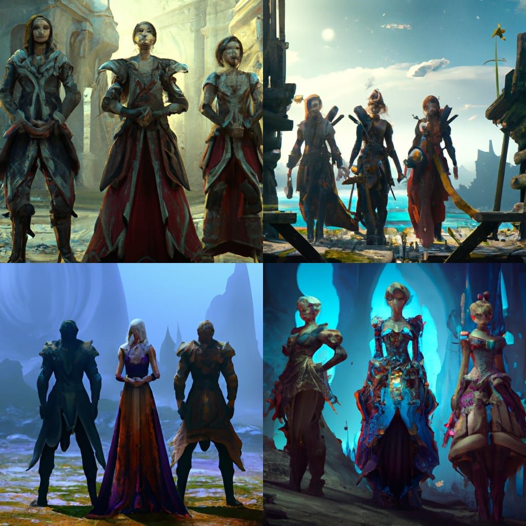 Three People in One Dress: Fantasy Concept Art