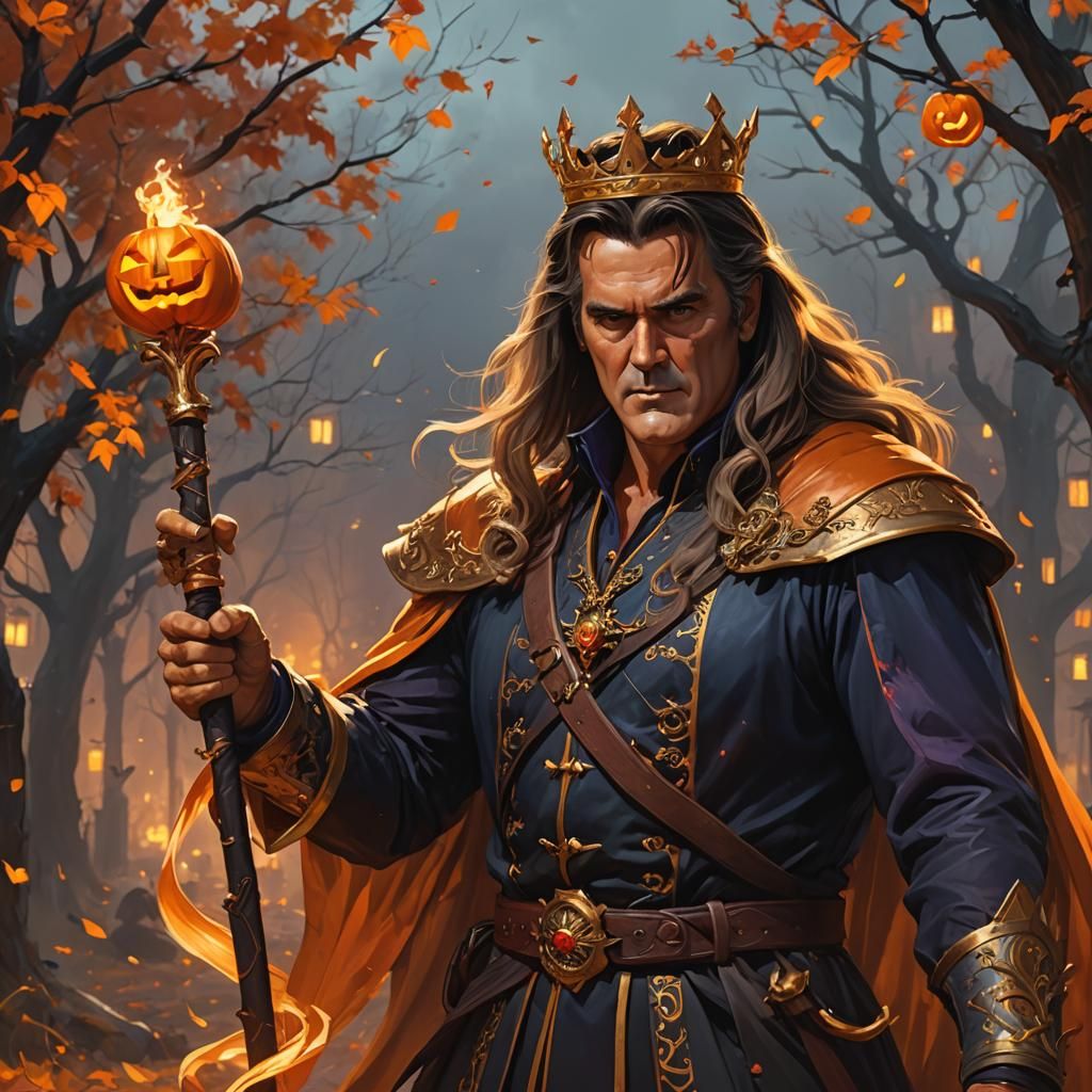 Halloween King with Long Hair Digital Painting