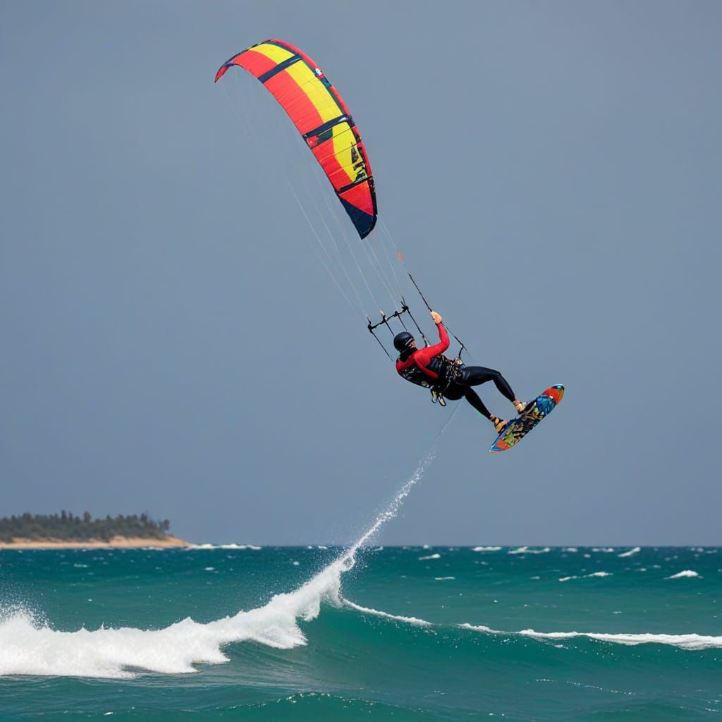 Kite Surfing Action Shot