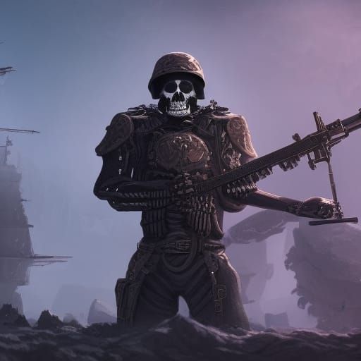 Skeleton Modern Military: Detailed Matte Painting