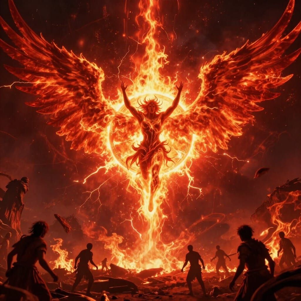 Angel Unleashes Divine Wrath on Scorching Sun