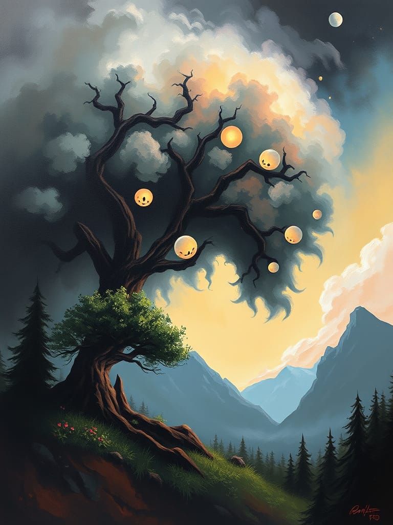 Whimsical Landscape in a Soft, Dreamy Style