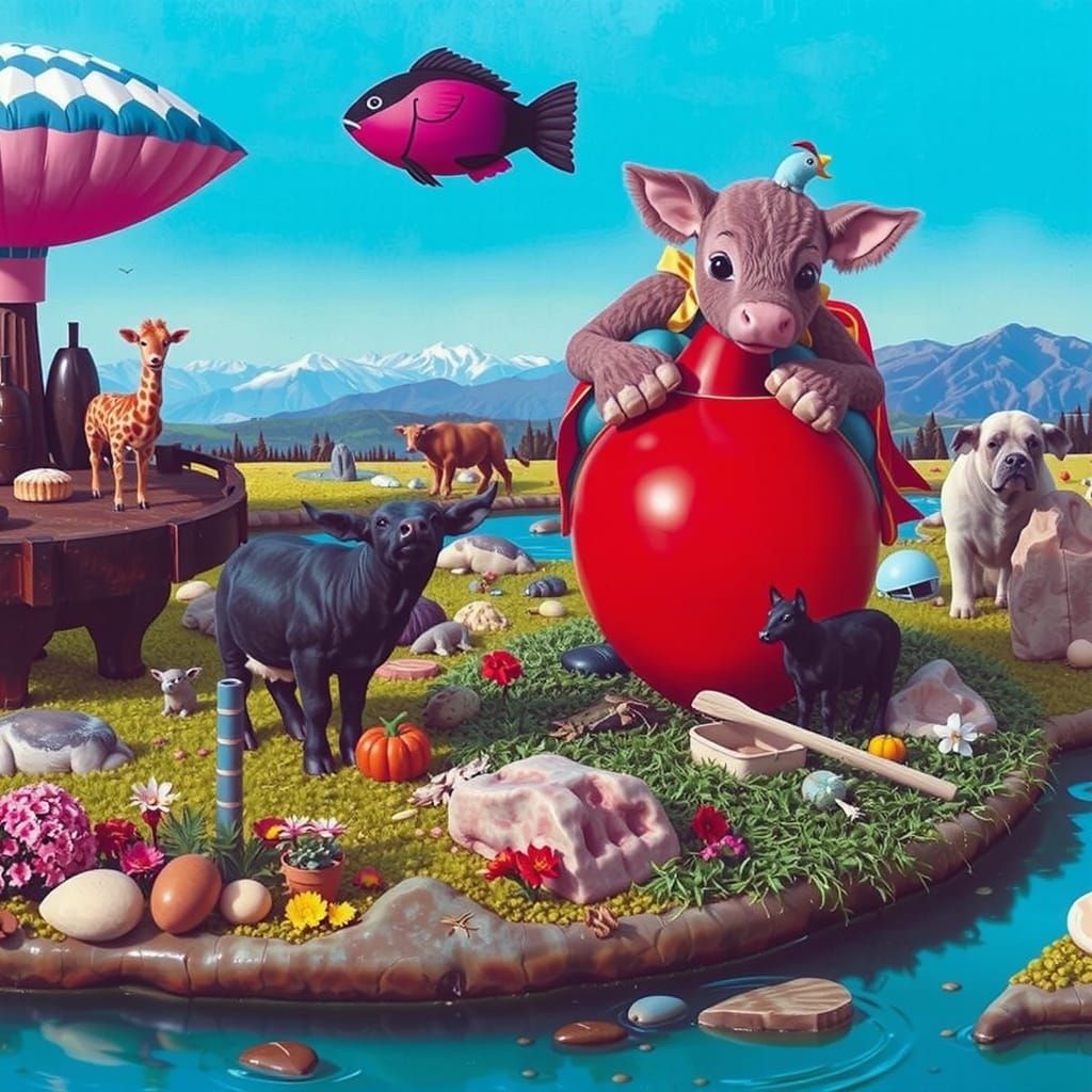 Surreal Atom Heart Mother Landscape