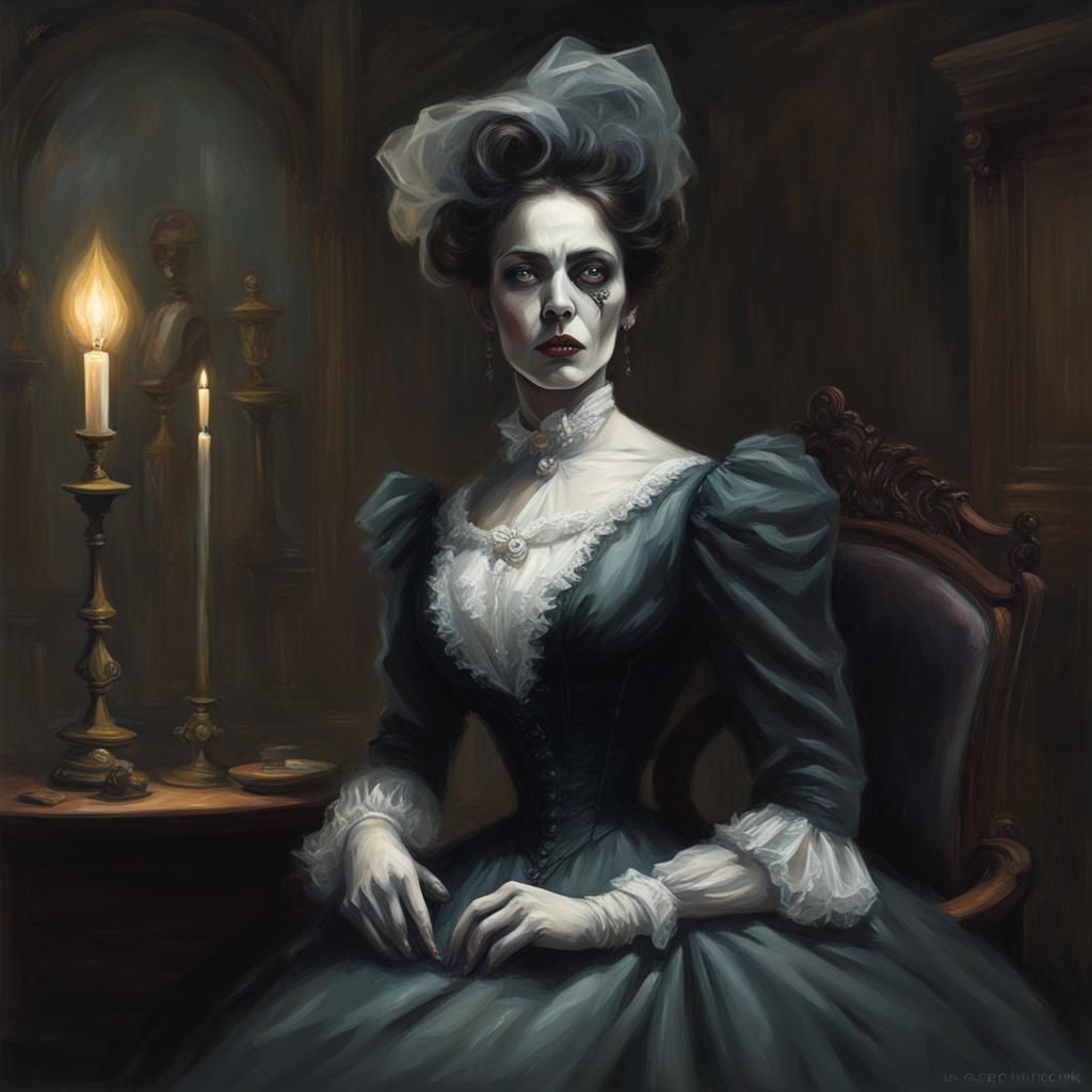 Sinister Victorian Lady Ghost Image