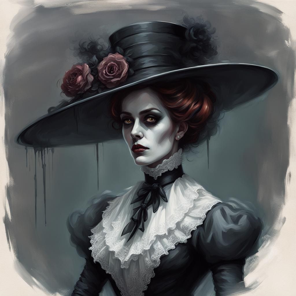 Ethereal Victorian Lady in Haunting Atmosphere