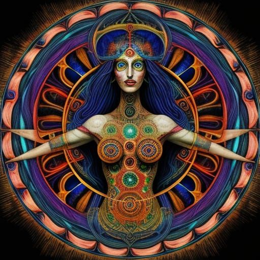 Vibrant Vitruvian Goddess