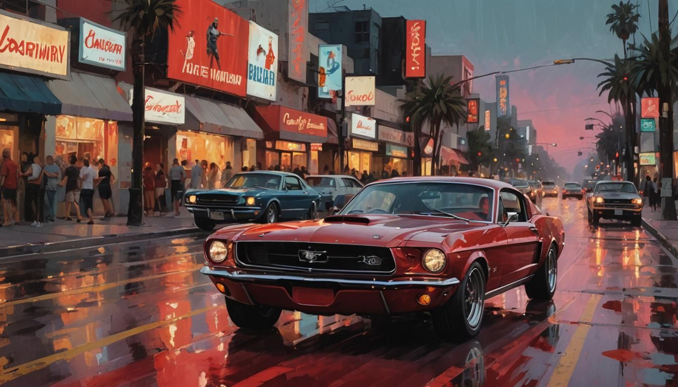 Eleanor Mustang on Sunset Strip: Digital Art