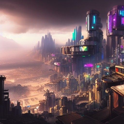 Cyberpunk Steampunk City Defies Gravity in 8K