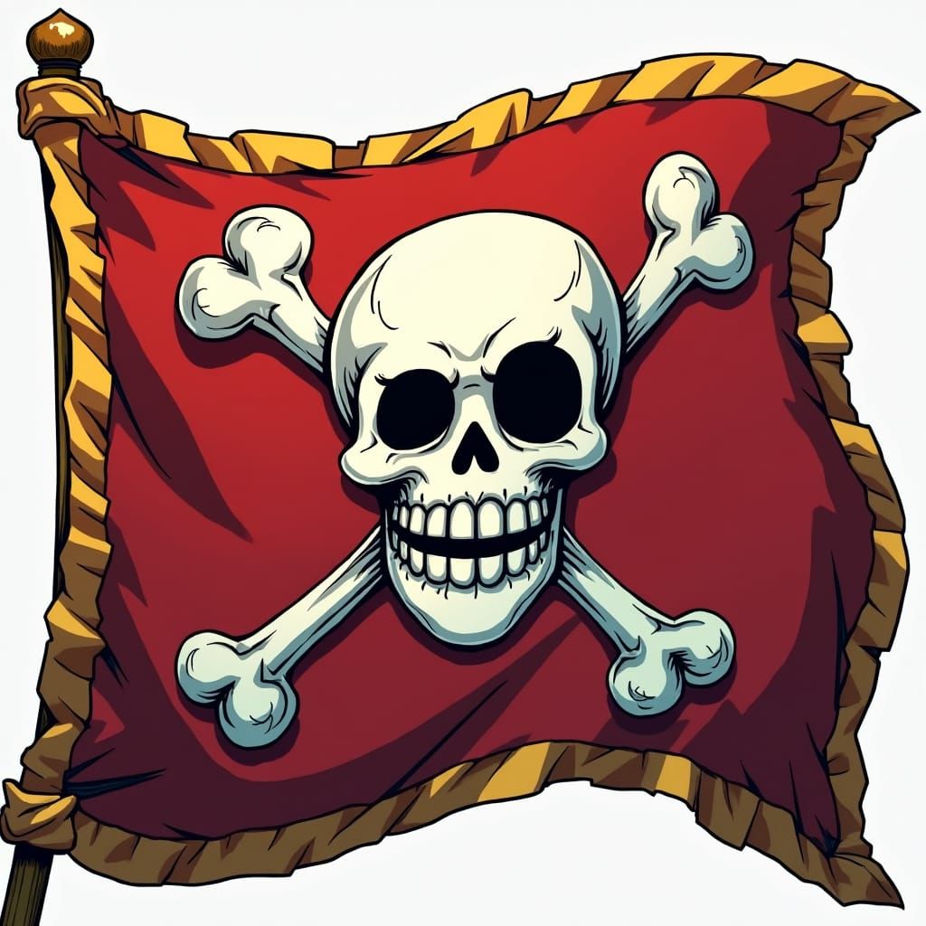 Pirate Flag in One Piece Anime Style