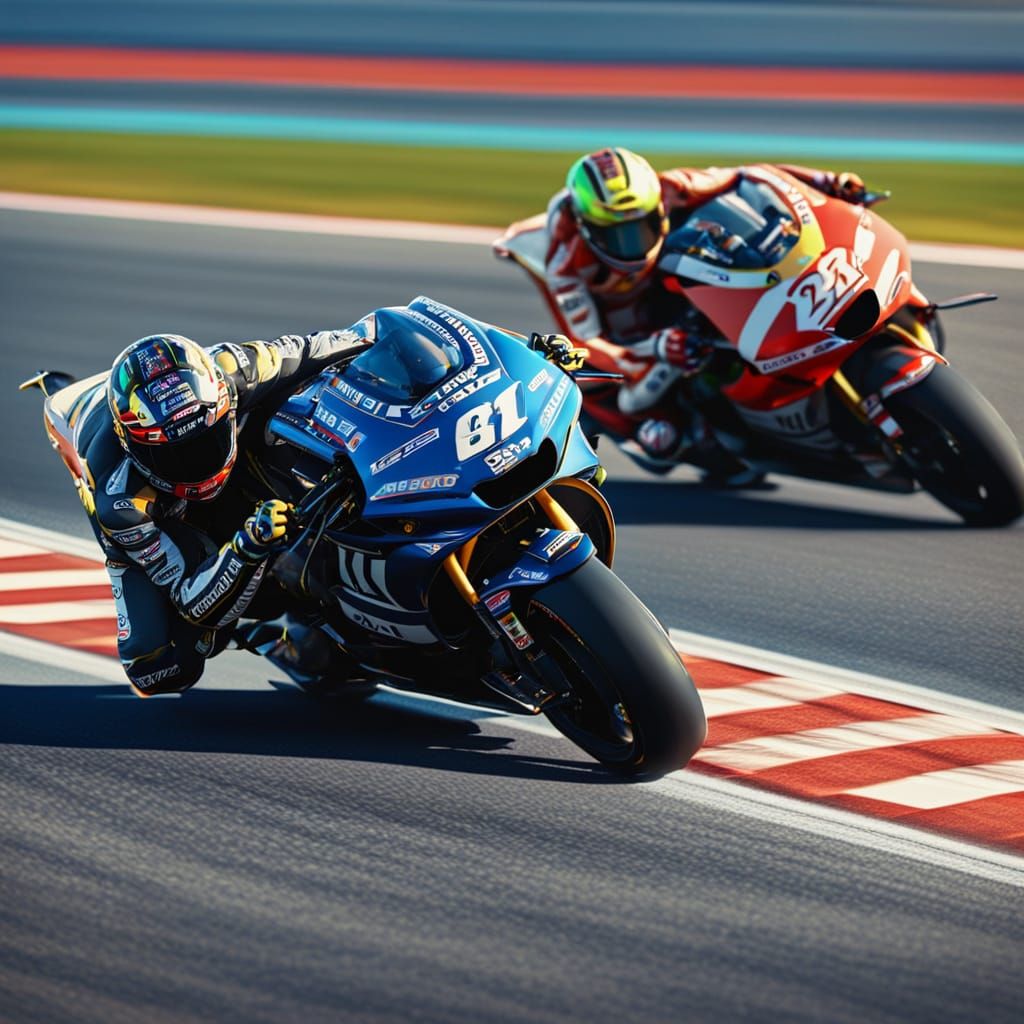 Formula 1 and Moto GP Bikes Racing: Digital Art