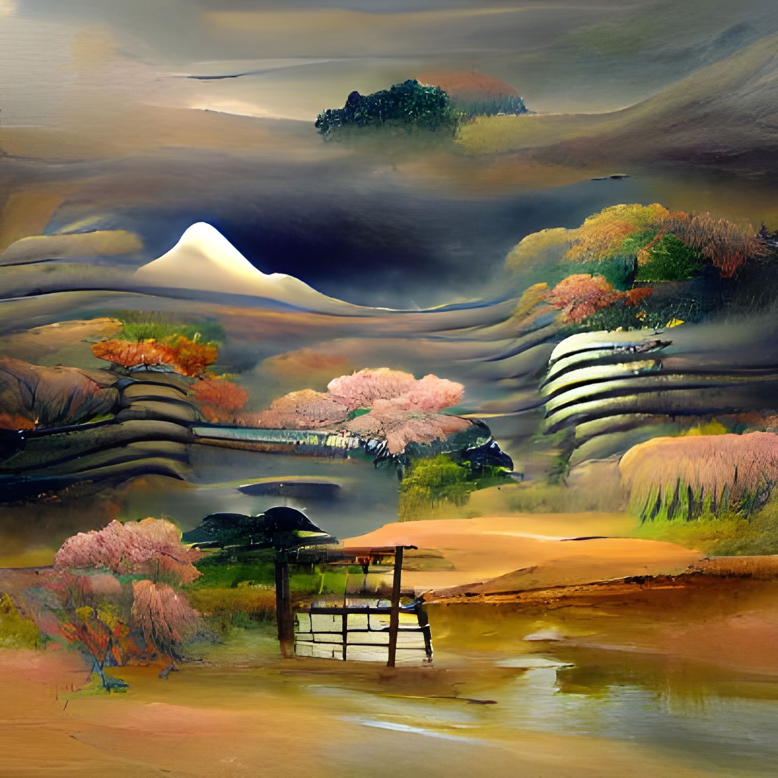 Tranquil Japanese Landscape Scene