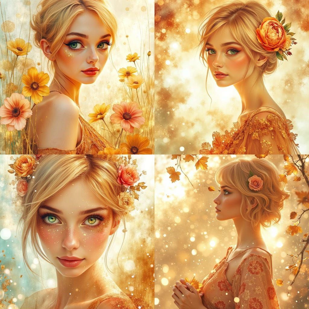 Ethereal Fantasy Portrait of a Woman in Misty Sunset