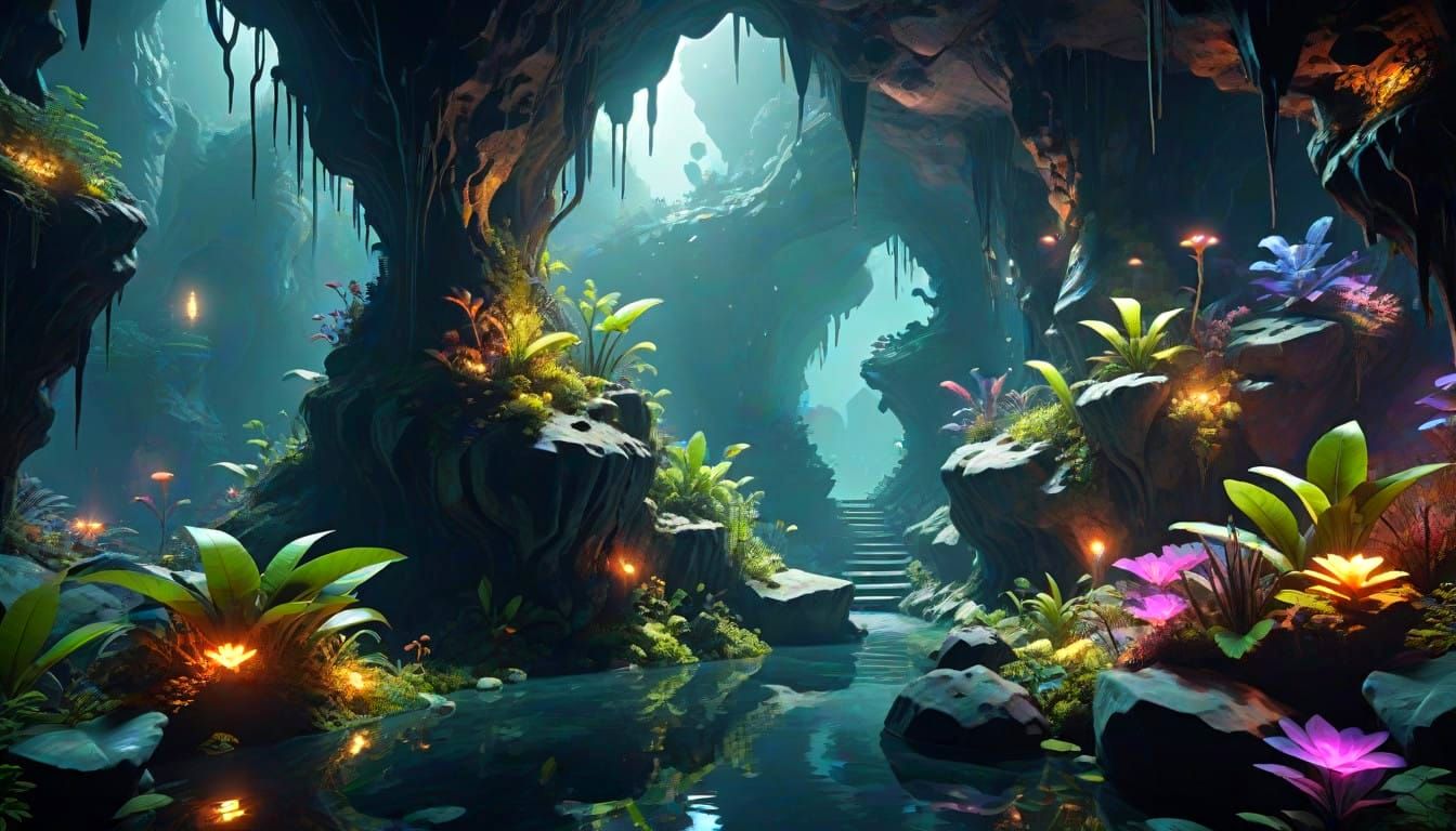 Ethereal Cavern in Dreamlike Abstraction