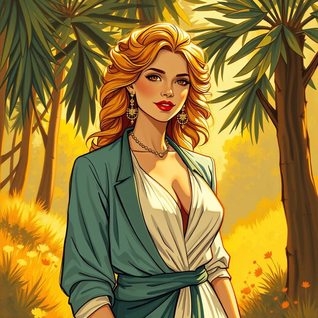 Leo Woman in Art Nouveau Style