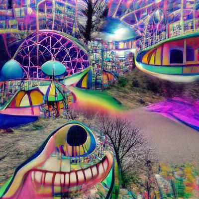 Psychedelic Amusement Park: A Vibrant Dreamscape