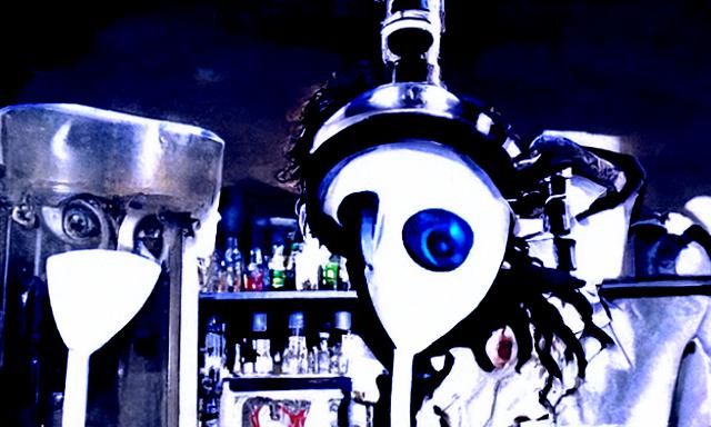 Cyborg bartender Tim Burton