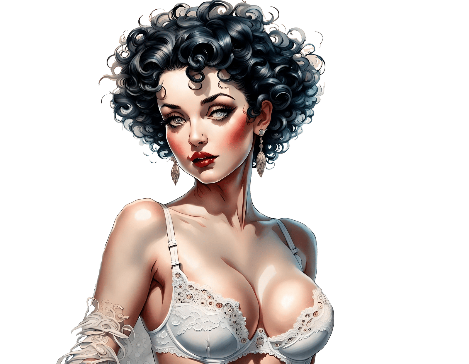 Betty Boop Fantasy Portrait in Watercolor Style