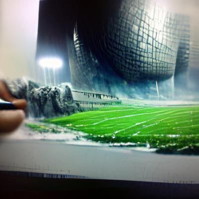 Detailed Matte Painting of a Football