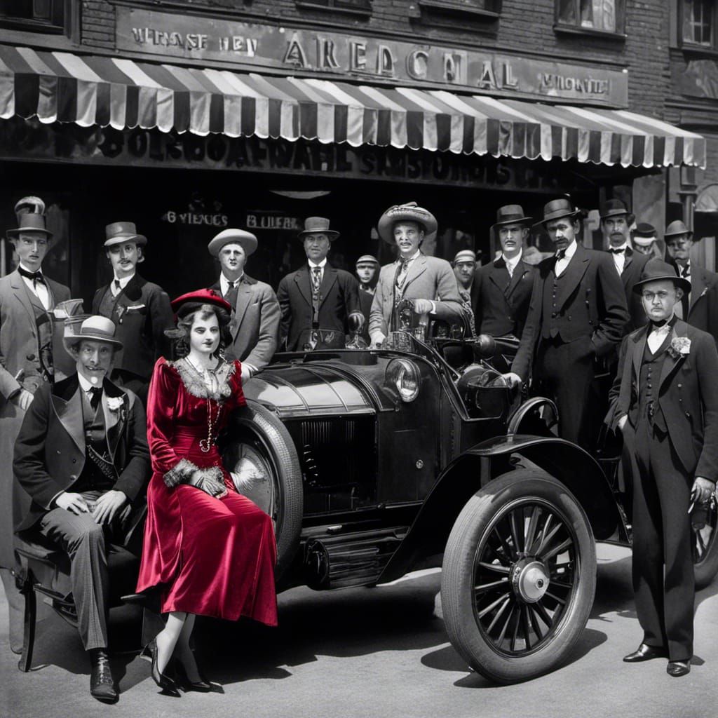 1930s Chicago Scene as Vintage Oil Painting