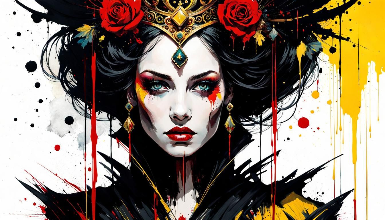 Dark Queen Portrait: Sinister Fine Art in Oil