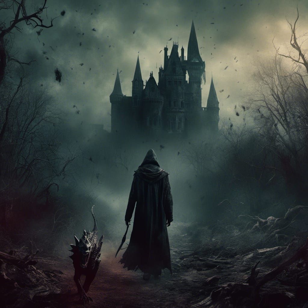 Black Hooded Figure on Zombie Dragon