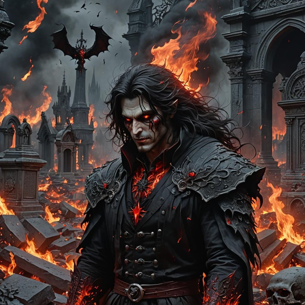 Vampire with Crown in Dark Fantasy Art Style