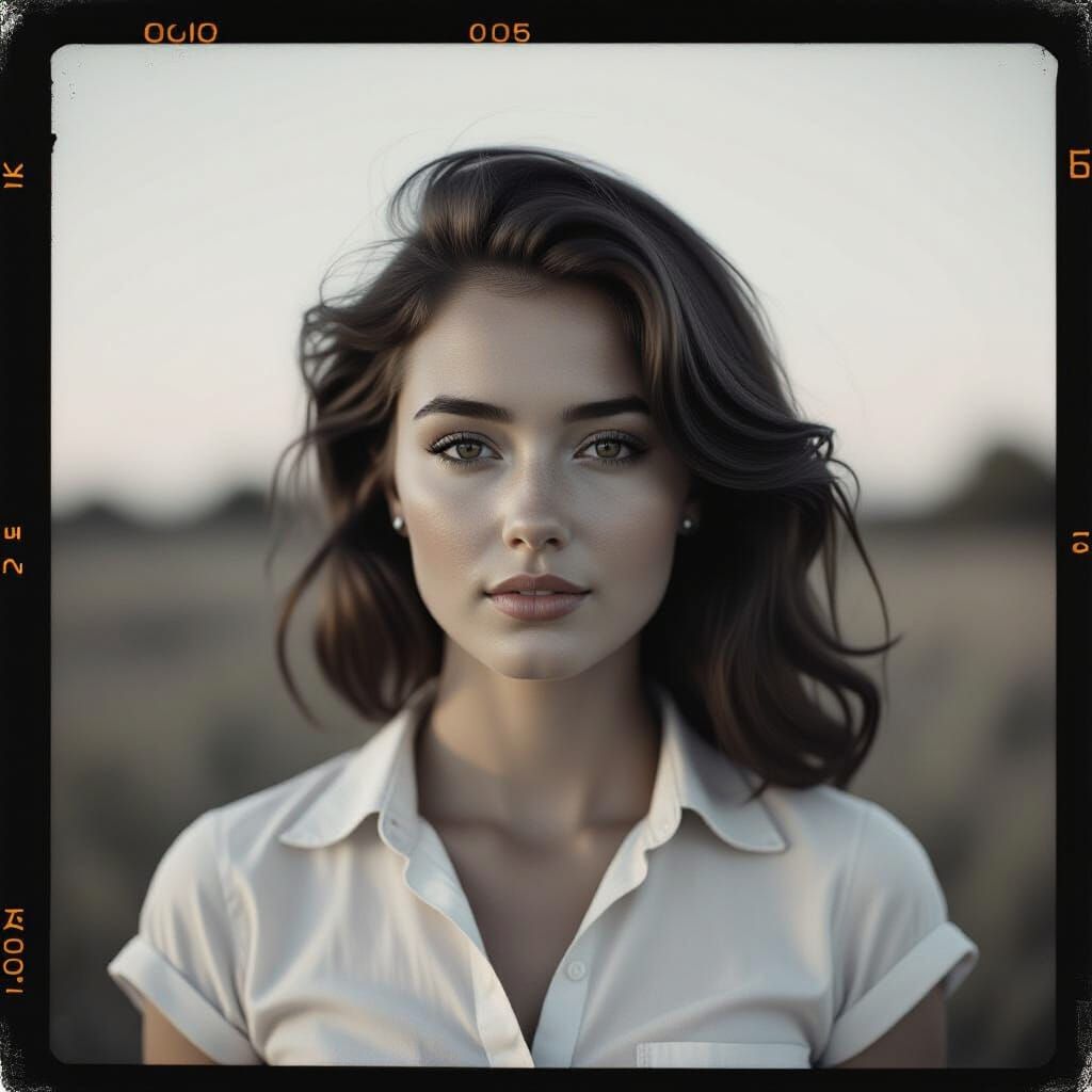 Photography Negative Captures Woman's Portrait