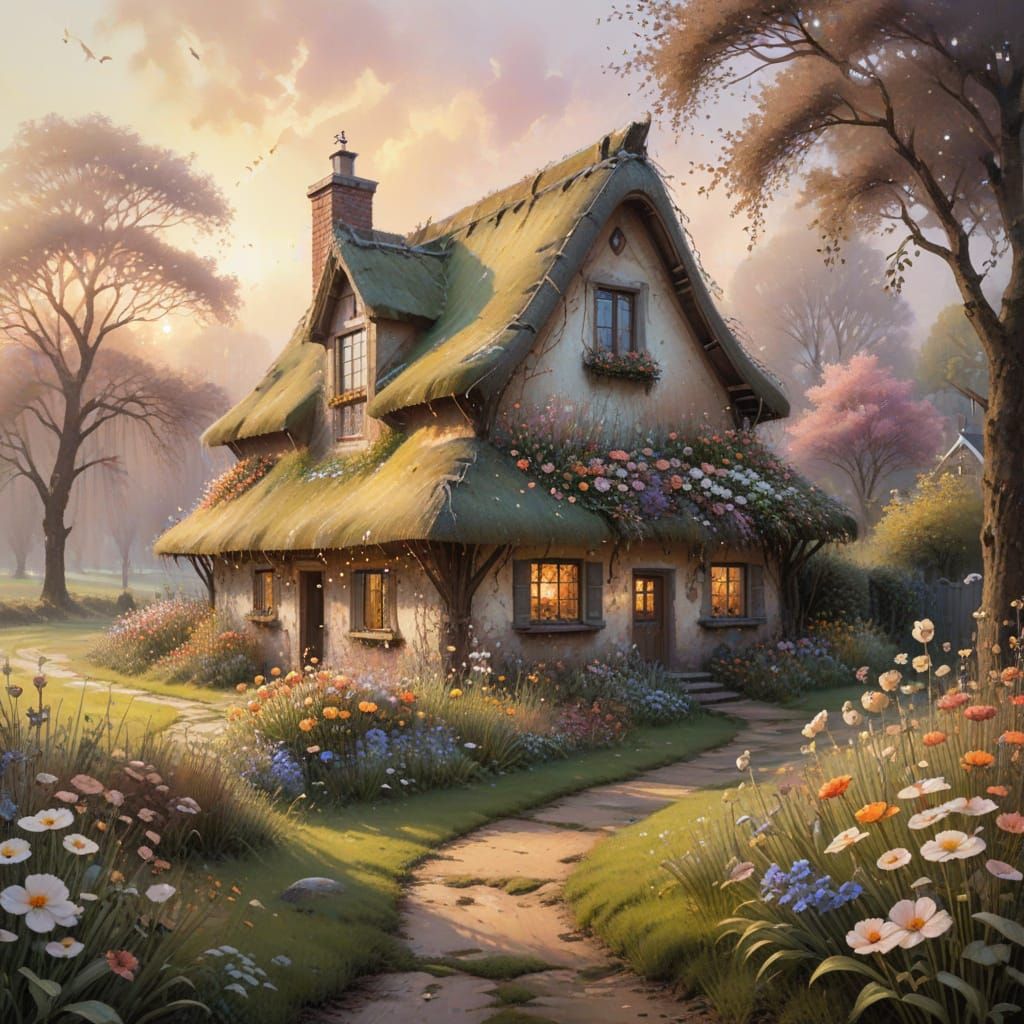 Whimsical North Frisian Cottage in Vibrant Spring Bloom