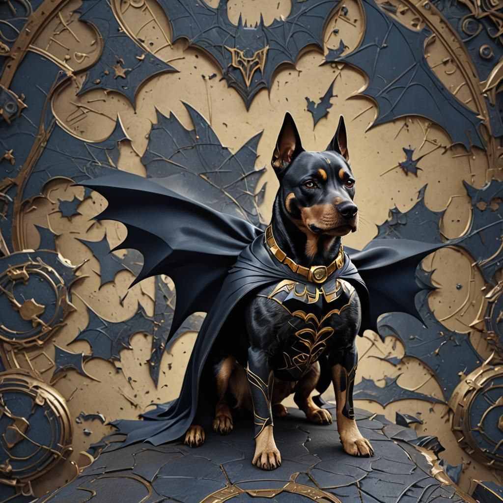 Batman Dog Superhero in Marvel Style