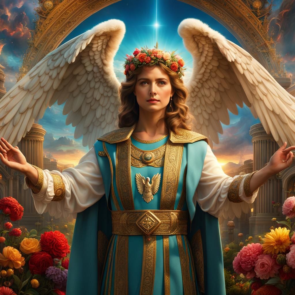 Joyful Angel Raphael in Epic Digital Painting