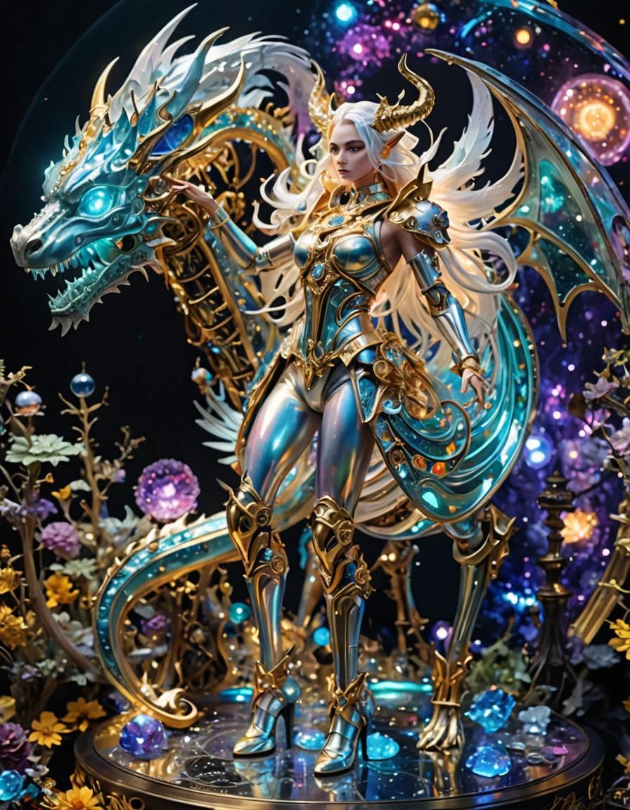 Rainbow Chimera Girl with Metal Skeleton