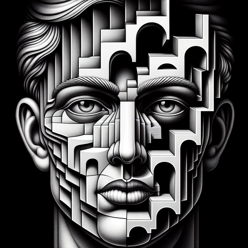 Escher-Inspired Face Transformation into Impossible Architec...
