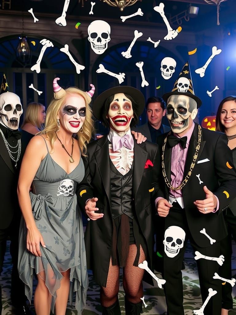 Spooky New Year's Eve Party with Dancing Skeletons