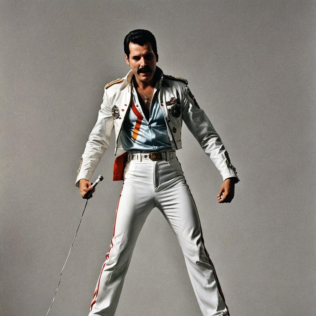 Freddie Mercury Portrait in Digital Art Style