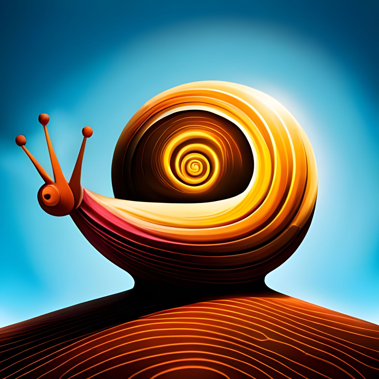 Snail in Natural Environment with Harmonious Style