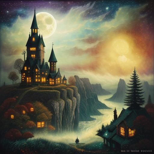 Mythological Fantasy Dreamscape in Luminism Style